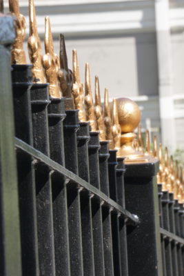 Close-up view of spiked fence photo by Christina Leimer