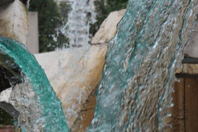 Water in a fountain looks like glass when you stop its action in a photo